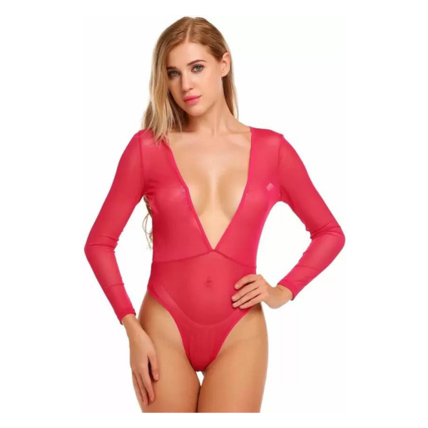 Fancyra Combo Set Of Stylish Babydoll Lingerie And Bra Panty Set Free Size Pink And Maroon Color - Image 2