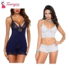 Fancyra Combo Set Of Stylish Babydoll Lingerie With G String Panty And Bra Panty Set Free Size Blue And White Color