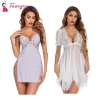 Fancyra Combo Set Of Women Lingerie Lace Chemise Nightgown Free Size Grey And White Color
