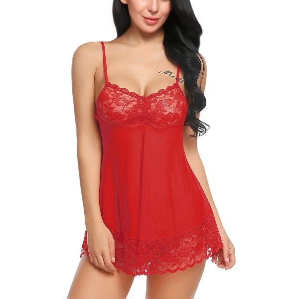Fancyra Combo Set Of Women Pleated Mini Skirt Solid Ruffle Lingerie Skirts And Lingerie Set Free Size Red Color - Image 3