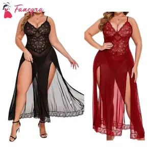 Fancyra Combo Women Nightdress Maxi Lingerie Lace Babydoll Sleepwear For Honeymoon First Night Bridal Nightdress