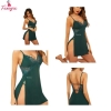 Fancyra Cotton Women Lingerie Nightgown Lace Sling Babydoll Nightdress Free Size Green Color