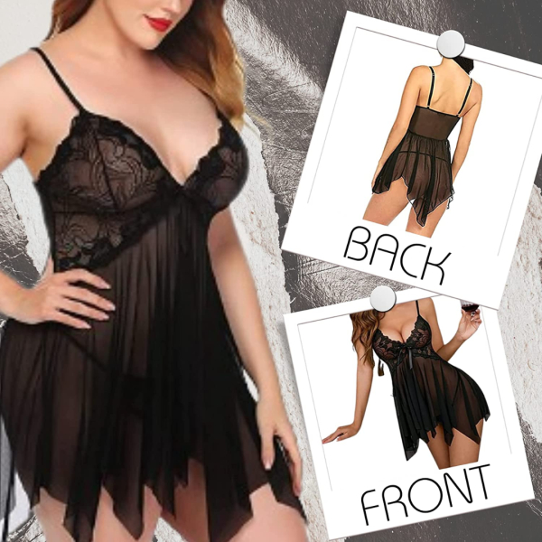 Fancyra Elegant Free Size Lace Babydoll Nightdress - Luxurious Nightwear Sleepwear - Image 3