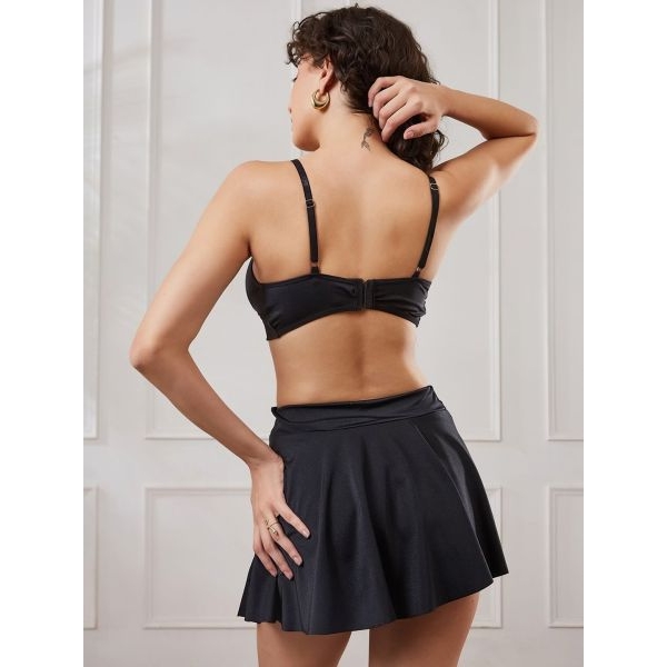Fancyra Elegant Hot Bralette Top & Mini Skirt Lingerie Set For Women - Image 4