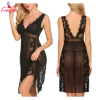 Fancyra Elegant Lace Floral Babydoll Dress Knee Length Nightwear Free Size