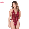 Fancyra Elegant Lace One-Piece Lingerie in Maroon