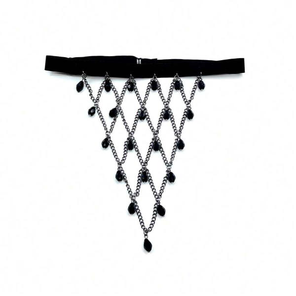 Fancyra Gothic Thigh Chain Harness for Women Adjustable Black Beaded Body Jewelry Leg Garter for Dresses, Skirts & Festival Wear - Image 5