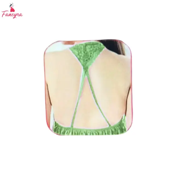 Fancyra Green Satin Women Nightwear Set - Inner Gown and Robe - Image 4
