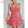 Fancyra Hot Sleeveless Floral Backless Short Dress New Style Solid Knit Casual Dress