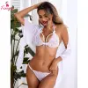 Fancyra Lace Babydoll Set with Bow Detail and Wrap Skirt - Elegant Nightwear Lingerie 3-Piece