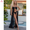 Fancyra Lace Sheer Halter Neck Long Baby Doll Lingerie Nightwear for Women