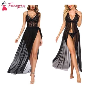 Fancyra Lingerie Babydoll Long Night Gown Sleepwear Free Size