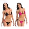 Fancyra Lingerie Bra Panty Combo Bikini Set Pink And Black Color