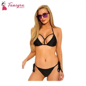 Fancyra Lingerie Lace Babydoll Cotton Blended Bra And Panty Sets Free Size Black Color