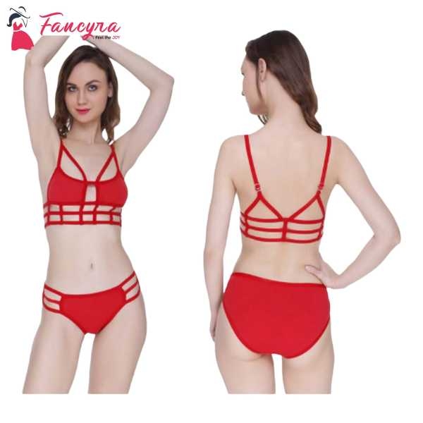 Fancyra Lingerie Set Red Bra Panty - Image 2