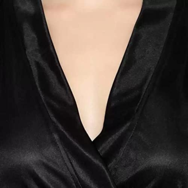 Fancyra Lingerie Set With Robe And Bikini Black Color Night Dress For Women - Image 4
