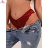 Fancyra Maroon Floral Lace Thong Panty For Women