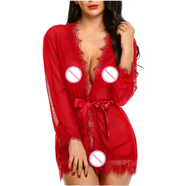 Fancyra Night dress Lingerie Lace Charming Bathrobe For Women Free Size - Image 2