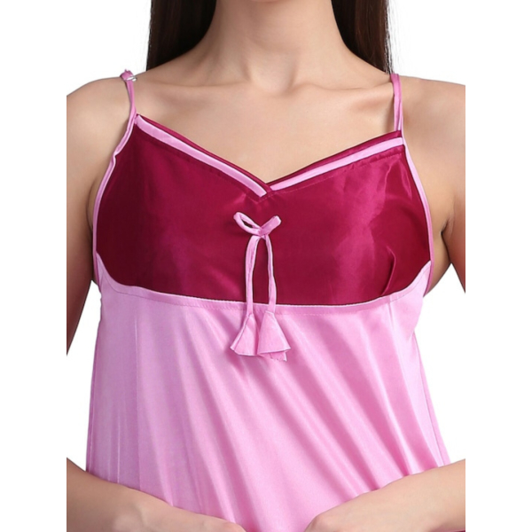 Fancyra Night dress Night Wear Two Piece Satin Silk Women Nighty with Outer Robe - Image 4