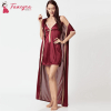 Fancyra Night dress Sleepwear Night Wear Two Piece Satin Silk Women Nighty with Robe