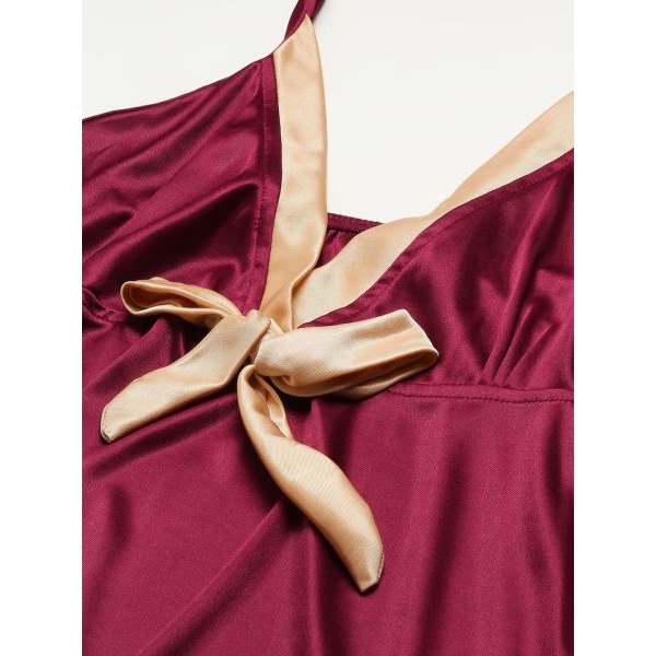 Fancyra Night dress Sleepwear Night Wear Two Piece Satin Silk Women Nighty with Robe - Image 4