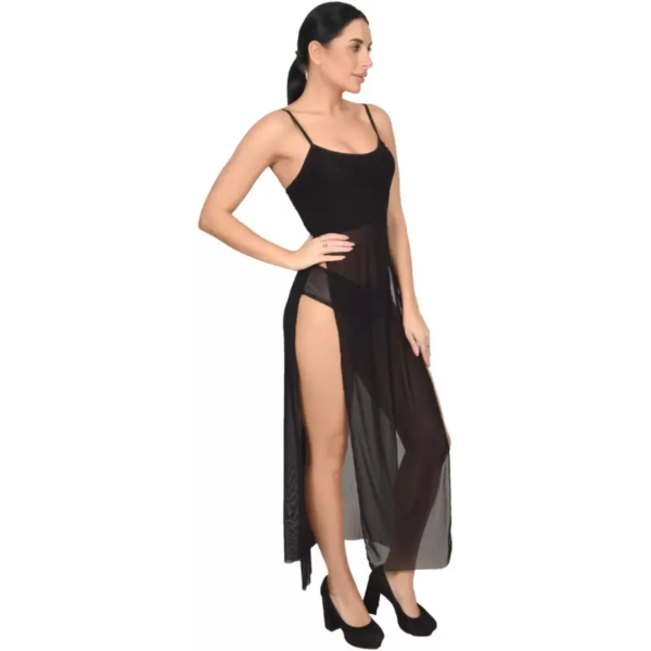 Fancyra Nightgown Lingerie Sheer Lace Chemise Mesh Sleepwear Maxi Babydoll Dress For Women Free Size - Image 3