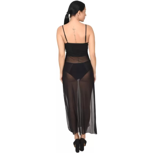 Fancyra Nightgown Lingerie Sheer Lace Chemise Mesh Sleepwear Maxi Babydoll Dress For Women Free Size - Image 4