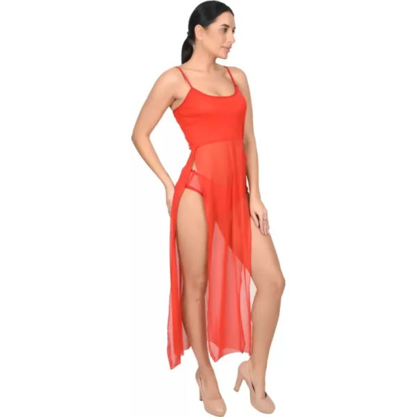 Fancyra Nightgown Lingerie Sheer Lace Chemise Mesh Sleepwear Maxi Babydoll Dress For Women Free Size - Image 4
