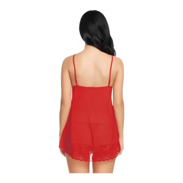 Fancyra Nightwear Babydoll Honeymoon Backless Lingerie Set For Women With G String Panty - Image 2