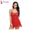 Fancyra Nightwear Babydoll Honeymoon Backless Lingerie Set For Women With G String Panty