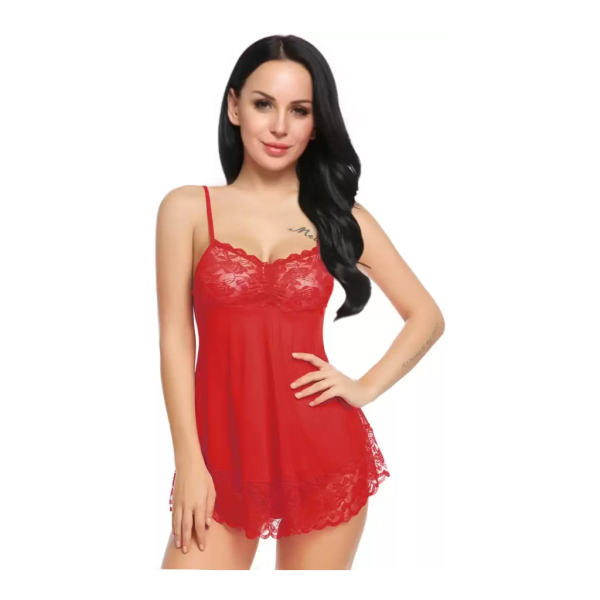 Fancyra Nightwear Babydoll Honeymoon Backless Lingerie Set For Women With G String Panty - Image 4