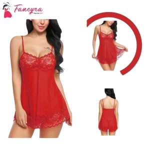 Fancyra Nightwear Babydoll Lingerie Set For Women With G String Panty