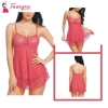 Fancyra Nightwear Babydoll Lingerie Set For Women With G String Panty Free Size Pink Color