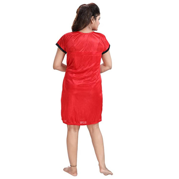 Fancyra Nightwear Lingerie Set With Robe And Bikini Bra Panty Free Size Red Color - Image 2