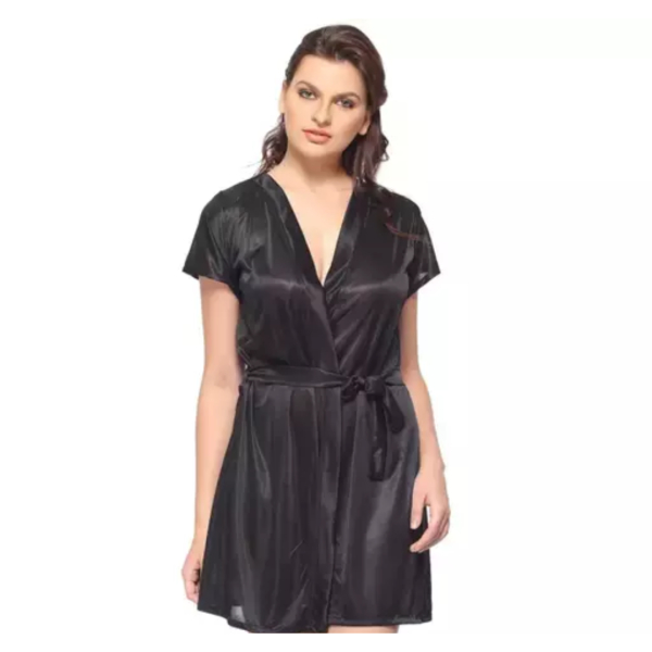 Fancyra Nightwear Nightdress Satin Robe Babydoll Nighty Dress Free Size - Image 2