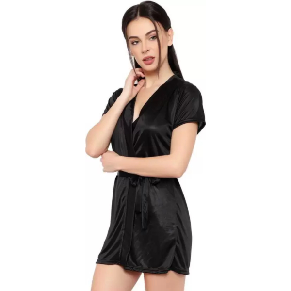 Fancyra Nightwear Nightdress Satin Robe Babydoll Nighty Dress Free Size - Image 3