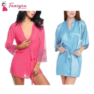 Fancyra Nightwear Nighty Sleepwear Nightdress Robe Free Size