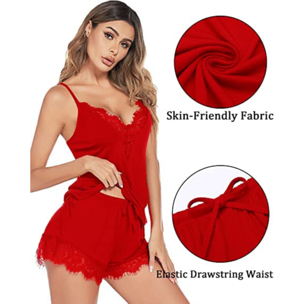 Fancyra Nightwear Pajama Combo Set Lingerie Above Knee Babydoll For Women Free Size - Image 4