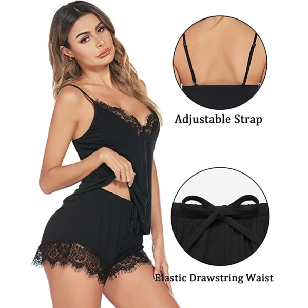 Fancyra Nightwear Pajama Combo Set Lingerie Above Knee Babydoll For Women Free Size - Image 5