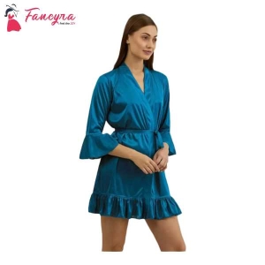 Fancyra Nightwear Robe Set Sleepwear Satin Nighty For Women Free Size