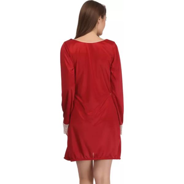 Fancyra Nightwear Satin Night Dress and Half Sleeves Robe Nighty Set For Women Free Size - Image 3