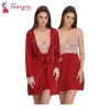 Fancyra Nightwear Satin Night Dress and Half Sleeves Robe Nighty Set For Women Free Size