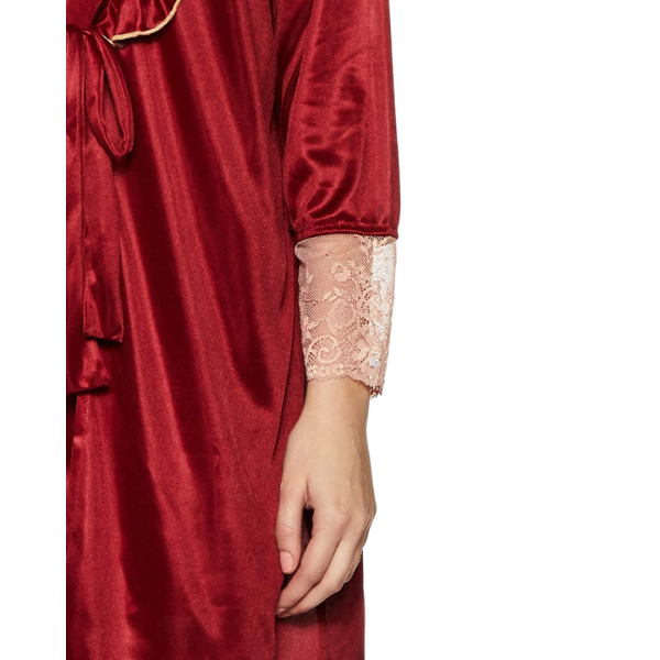 Fancyra Nightwear Satin Robe Nighty Set Night Dress Half Sleeves For Women Free Size - Image 2