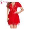 Fancyra Nightwear Womens Chemise Nightgown Full Lace Sling Dress Babydoll Lingerie With G-String Panty