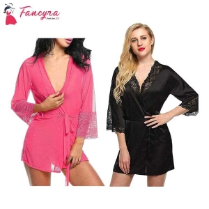 Fancyra Nighty Nightwear Nightdress Sleepwear Robe Free Size