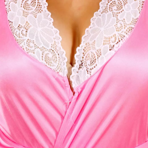Fancyra Nighty Robe Set Satin Above Knee Nightdress For Women Free Size - Image 4