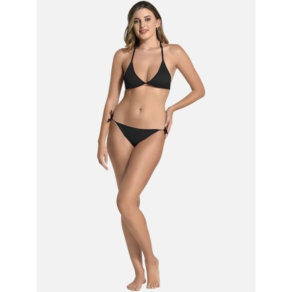 Fancyra Non Padded Lingerie Bikini Set For Women Free Size Black Color - Image 3