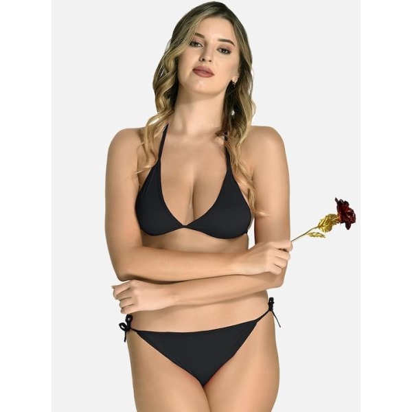 Fancyra Non Padded Lingerie Bikini Set For Women Free Size Black Color - Image 4