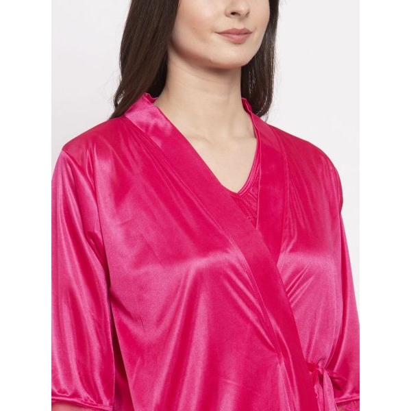 Fancyra Pack of 2 Women Nighty with Robe Nightwear Set - Image 3