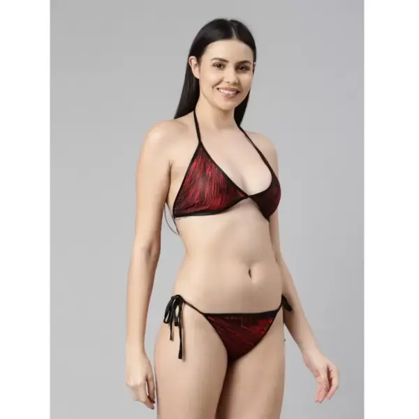 Fancyra Printed Sleepwear Nightwear Nighty with Robe Swimwear Bikini Set For Women Free Size - Image 4
